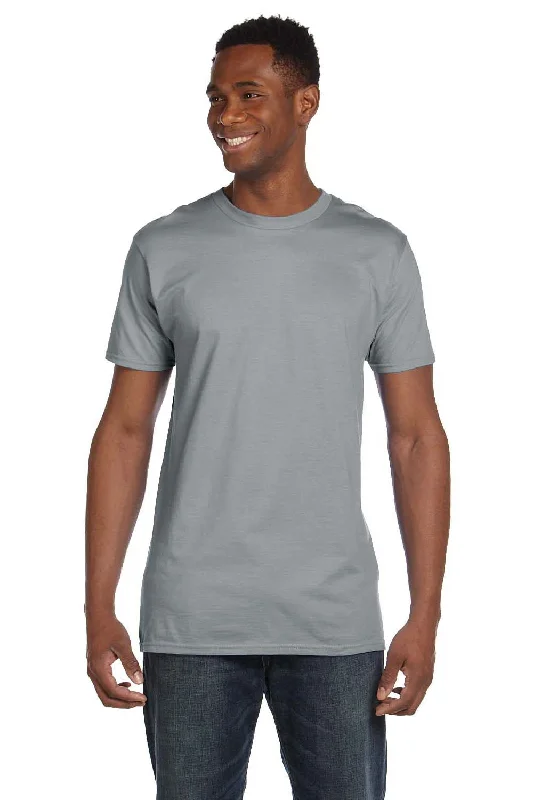 Hanes Mens Nano-T Short Sleeve Crewneck T-Shirt - Vintage Grey - Closeout