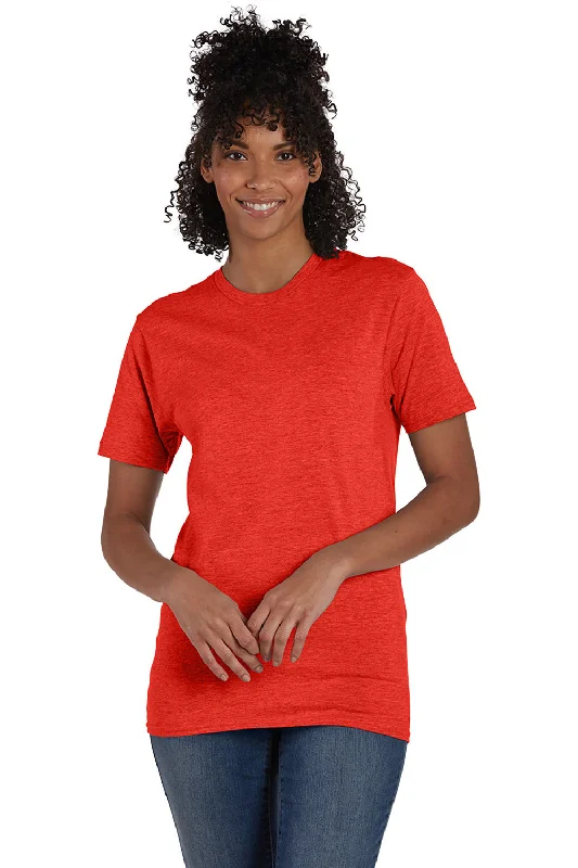 Hanes Mens Nano-T Short Sleeve Crewneck T-Shirt - Heather Poppy Red