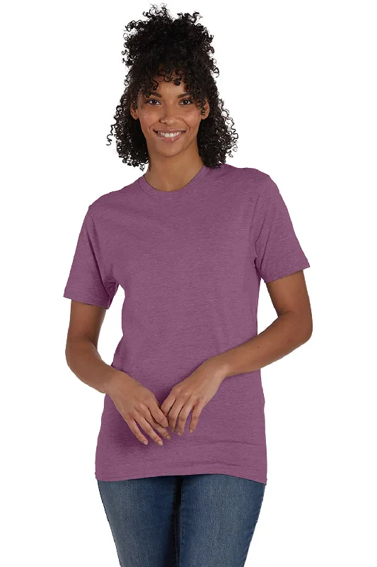 Hanes Mens Nano-T Short Sleeve Crewneck T-Shirt - Heather Purple Rain