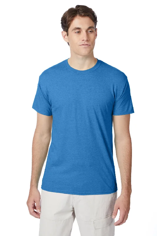 Hanes Mens X-Temp FreshIQ Moisture Wicking Short Sleeve Crewneck T-Shirt - Heather Bonnet Blue