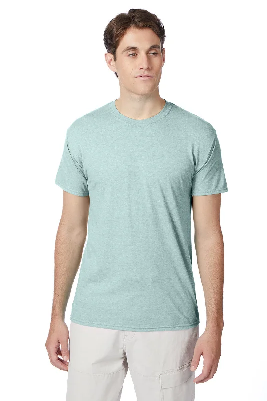 Hanes Mens X-Temp FreshIQ Moisture Wicking Short Sleeve Crewneck T-Shirt - Heather Ice Fall