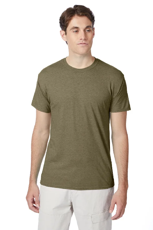 Hanes Mens X-Temp FreshIQ Moisture Wicking Short Sleeve Crewneck T-Shirt - Heather Oregano