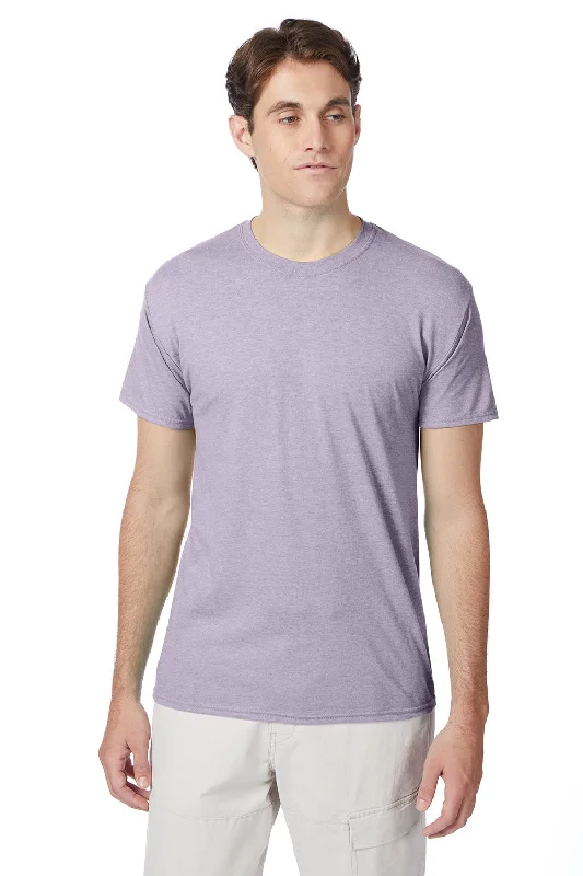 Hanes Mens X-Temp FreshIQ Moisture Wicking Short Sleeve Crewneck T-Shirt - Heather Pale Violet Purple