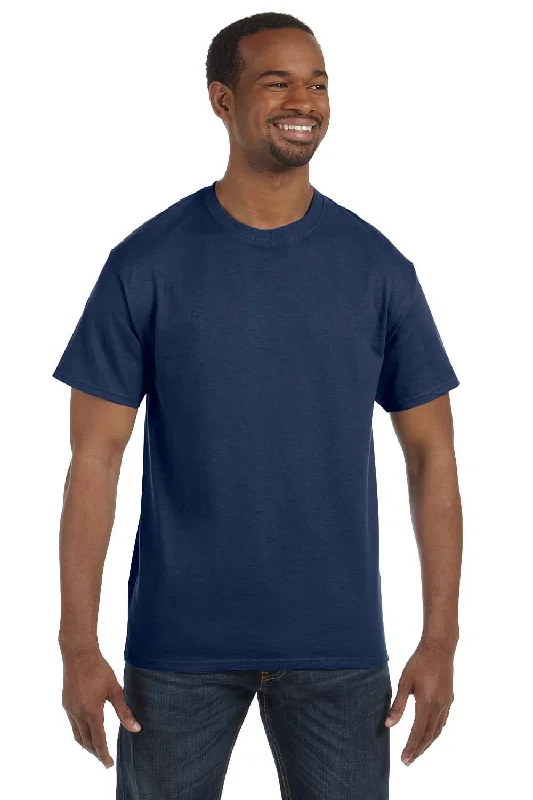 Jerzees Mens Dri-Power Moisture Wicking Short Sleeve Crewneck T-Shirt - Vintage Heather Navy Blue