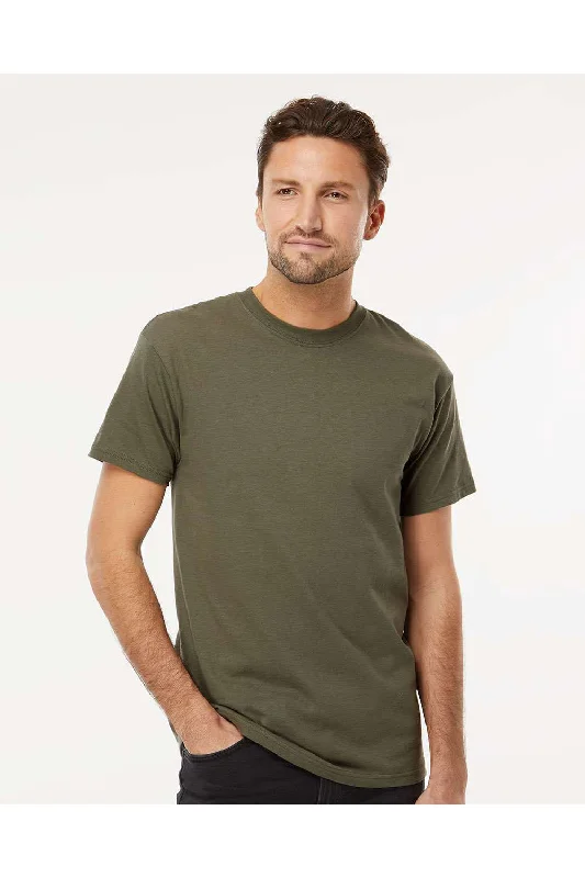 M&O Mens Gold Soft Touch Short Sleeve Crewneck T-Shirt - Military Green