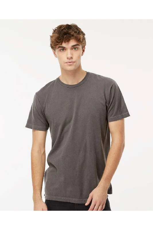 M&O Mens Vintage Garment Dyed Short Sleeve Crewneck T-Shirt - Pepper Grey