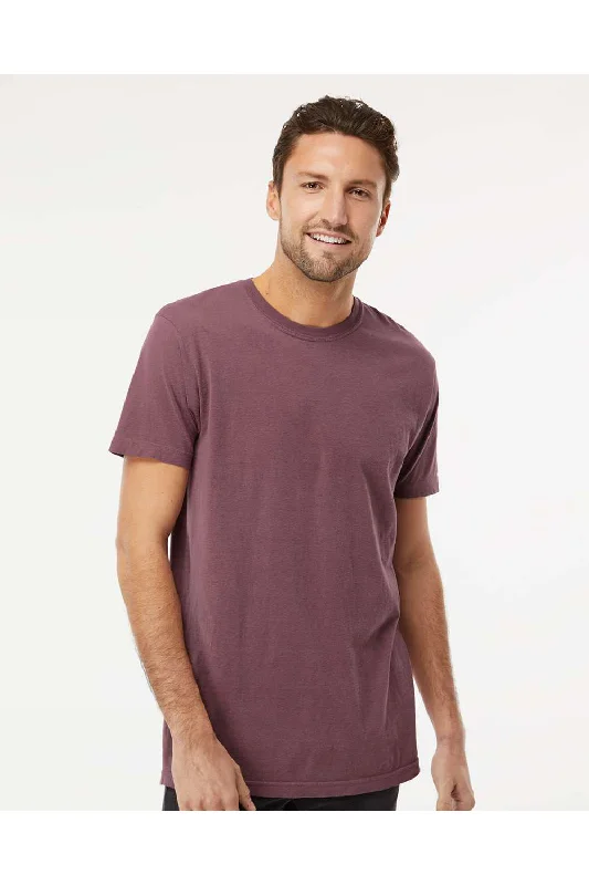 M&O Mens Vintage Garment Dyed Short Sleeve Crewneck T-Shirt - Vineyard Red