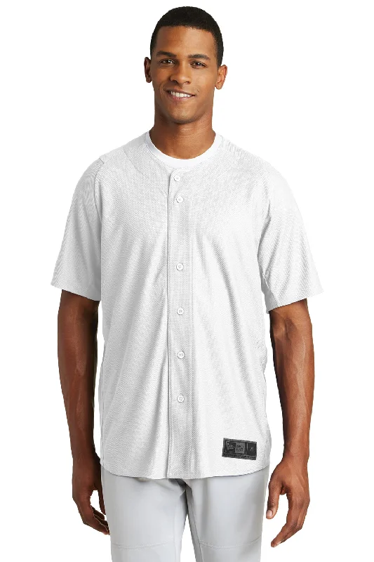 New Era Mens Diamond Era Moisture Wicking Short Sleeve Jersey - White