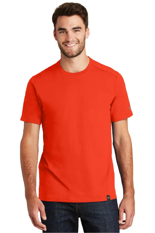 New Era Mens Heritage Short Sleeve Crewneck T-Shirt - Orange - Closeout