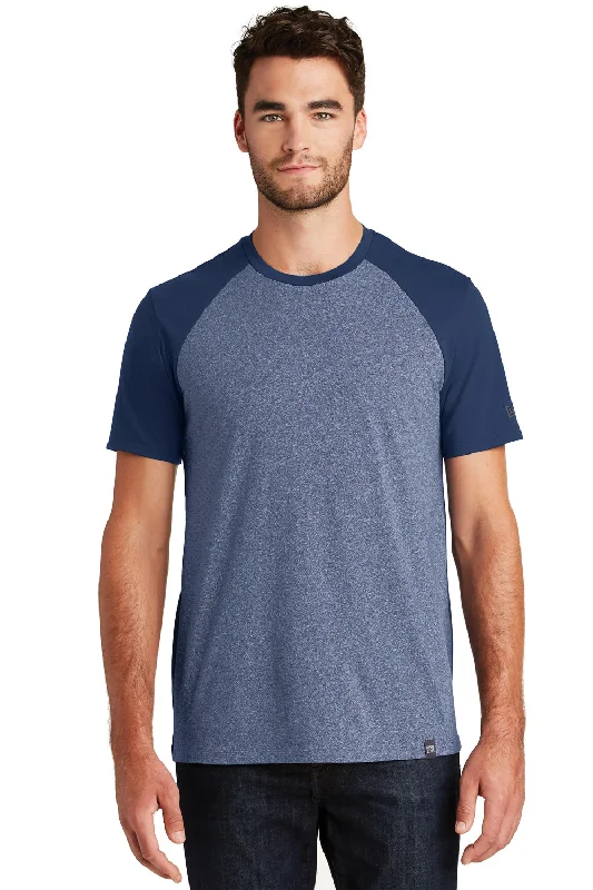 New Era Mens Heritage Short Sleeve Crewneck T-Shirt - Dark Royal Blue/Royal Blue Twist