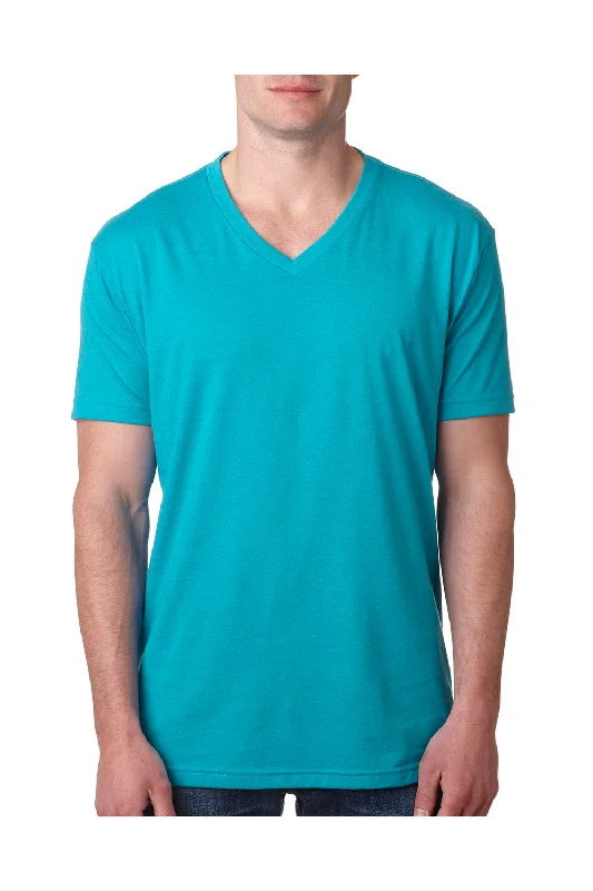 Next Level Mens CVC Jersey Short Sleeve V-Neck T-Shirt - Bondi Blue - Closeout