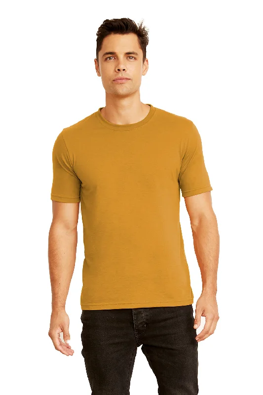 Next Level Mens Fine Jersey Short Sleeve Crewneck T-Shirt - Antique Gold