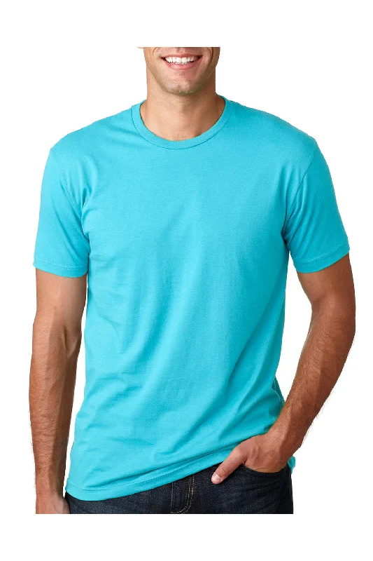 Next Level Mens Fine Jersey Short Sleeve Crewneck T-Shirt - Tahiti Blue