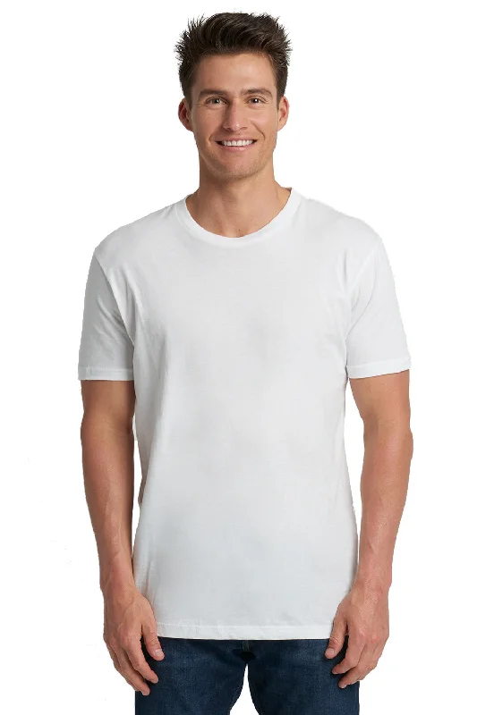 Next Level Mens Fine Jersey Short Sleeve Crewneck T-Shirt - White