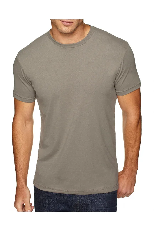 Next Level Mens Sueded Jersey Short Sleeve Crewneck T-Shirt - Warm Grey