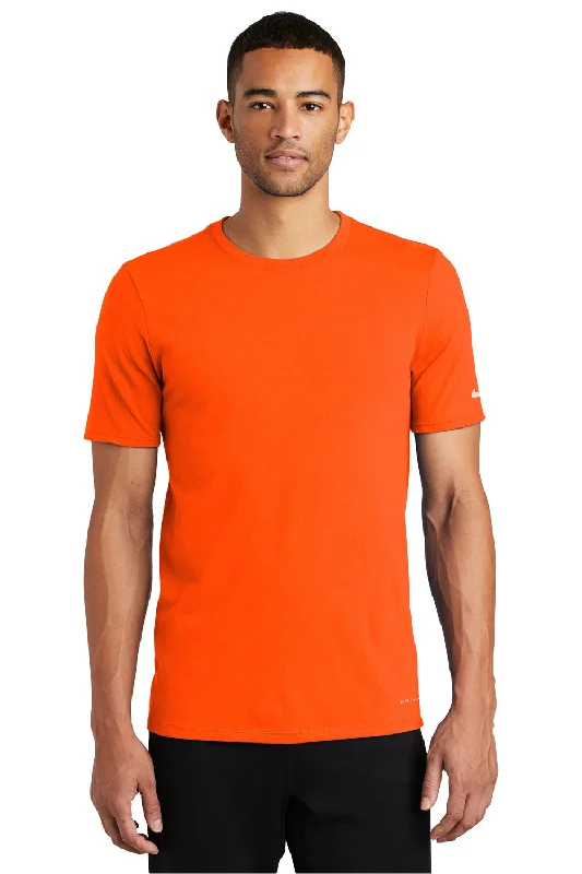 Nike Mens Dri-Fit Moisture Wicking Short Sleeve Crewneck T-Shirt - Brilliant Orange