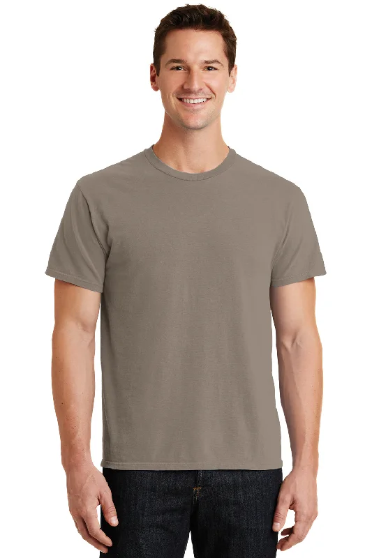 Port & Company Mens Beach Wash Short Sleeve Crewneck T-Shirt - Taupe - Closeout