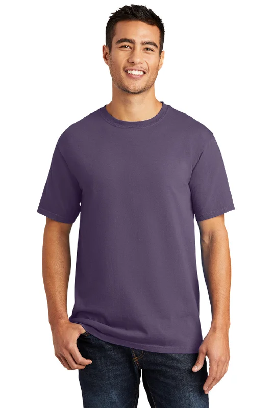 Port & Company Mens Beach Wash Short Sleeve Crewneck T-Shirt - Vintage Plum Purple