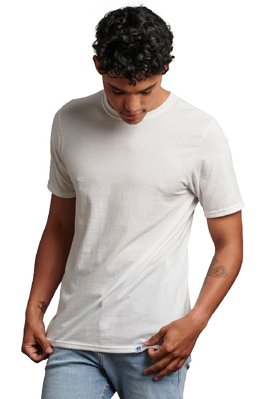 Russell Athletic Mens Dri-Power Moisture Wicking Performance Short Sleeve Crewneck T-Shirt - White