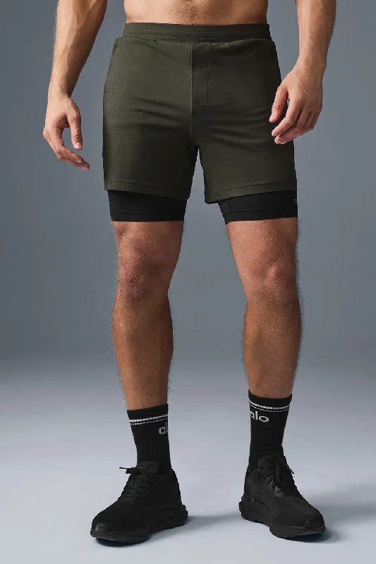 Conquer React 2-In-1 Performance Short - Stealth Green/Black