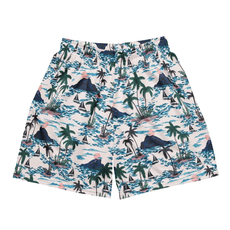 Midcentury Maniacs Hawaiian Mesh Athletic Shorts