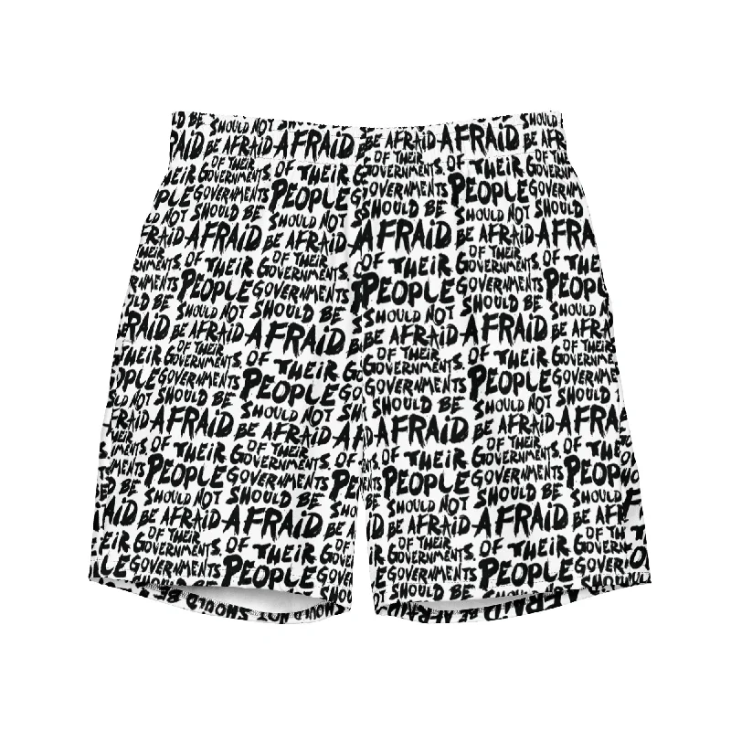 People Should Not Be Afraid of Their Governments Jefferson Quote Men's Swim Trunks