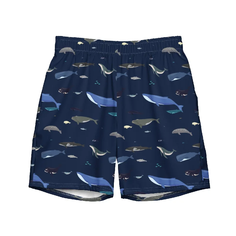 Whales Men's Swim Trunks